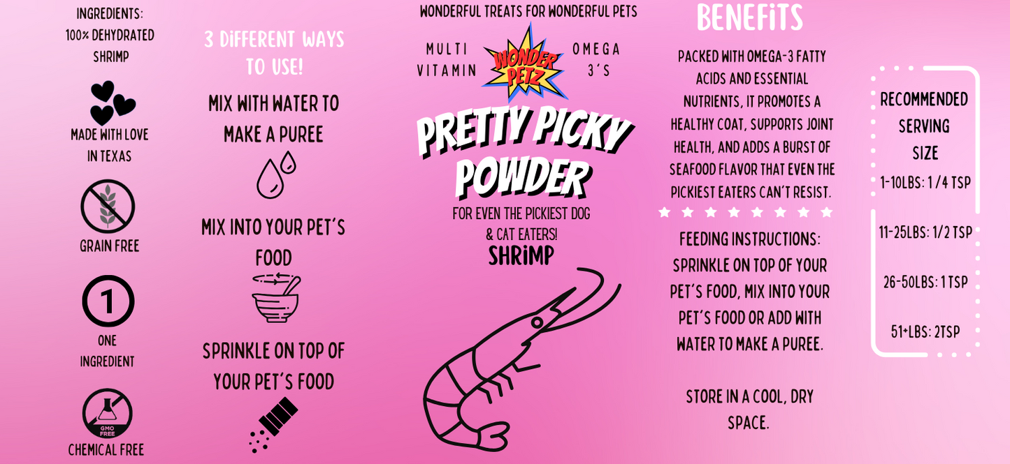 Shrimp Pretty Picky Powder | Wonder Petz Treats