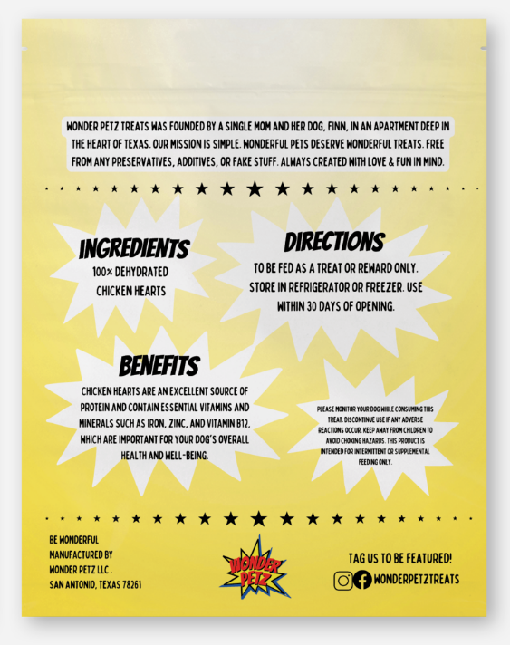 Chicken Hearts for Dogs and Cats | Wonder Petz Treats