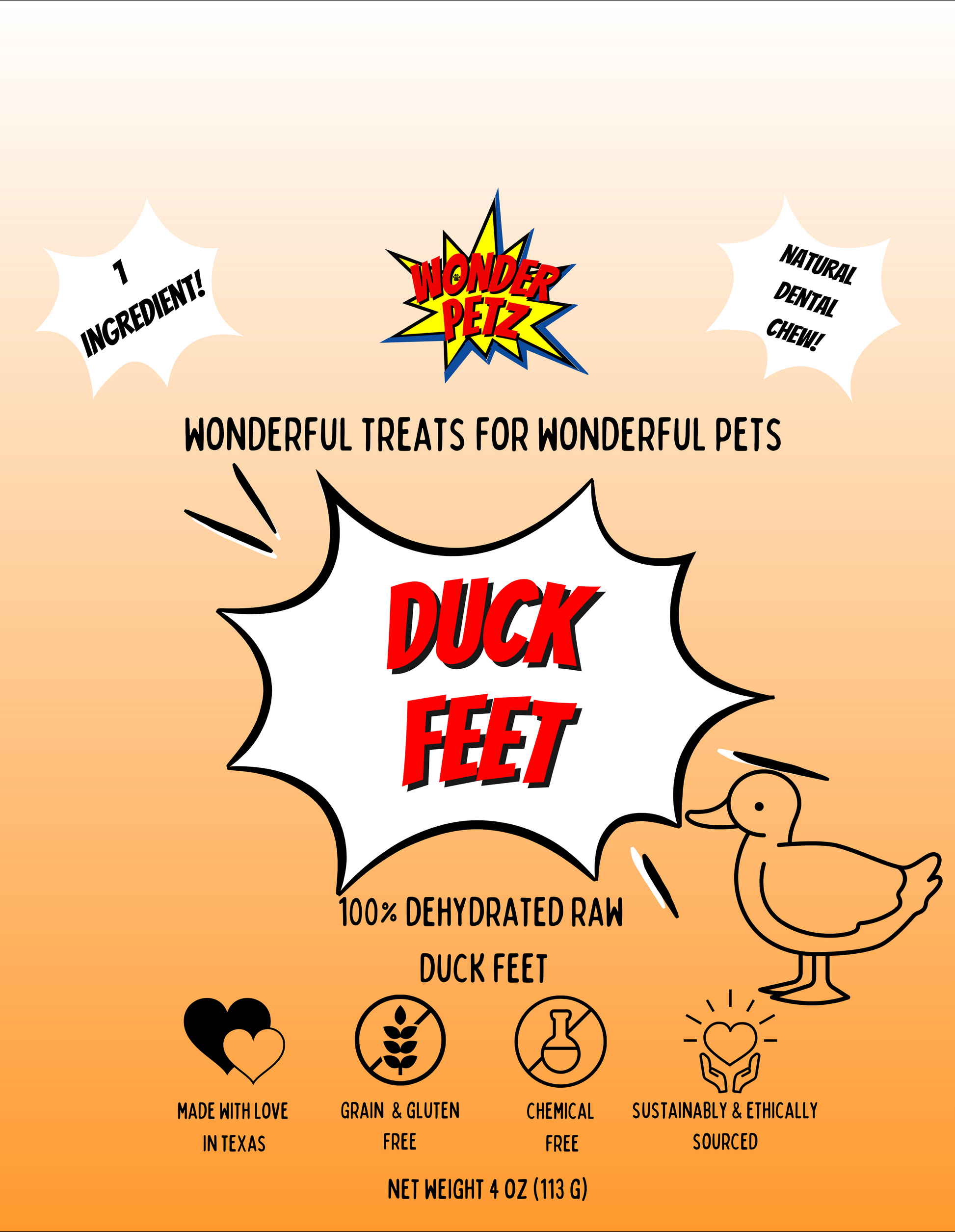 Dehydrated Duck Feet | Wonder Petz Treats