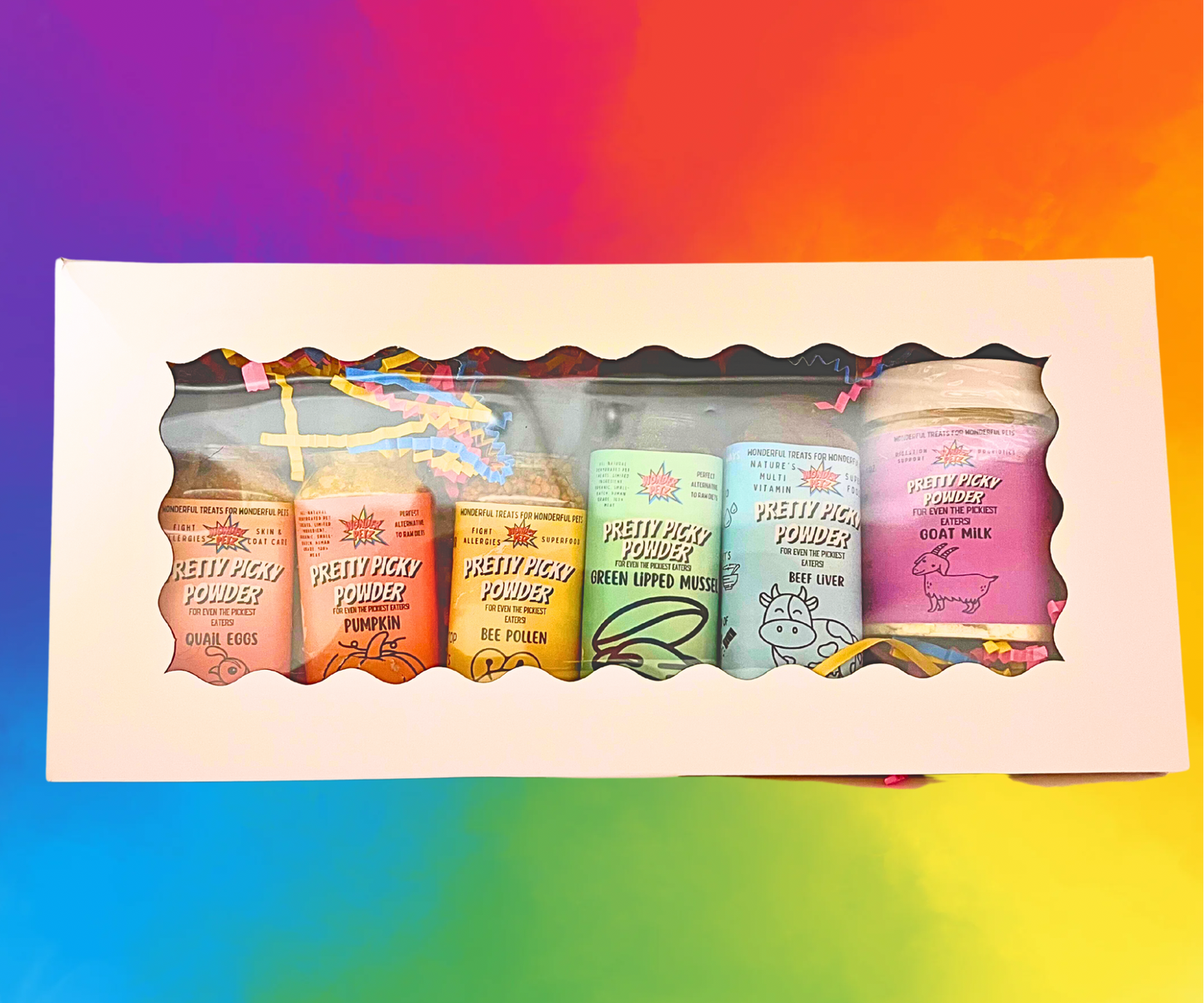 Rainbow Pretty Picky Powder Collection |  Wonder Petz Treats